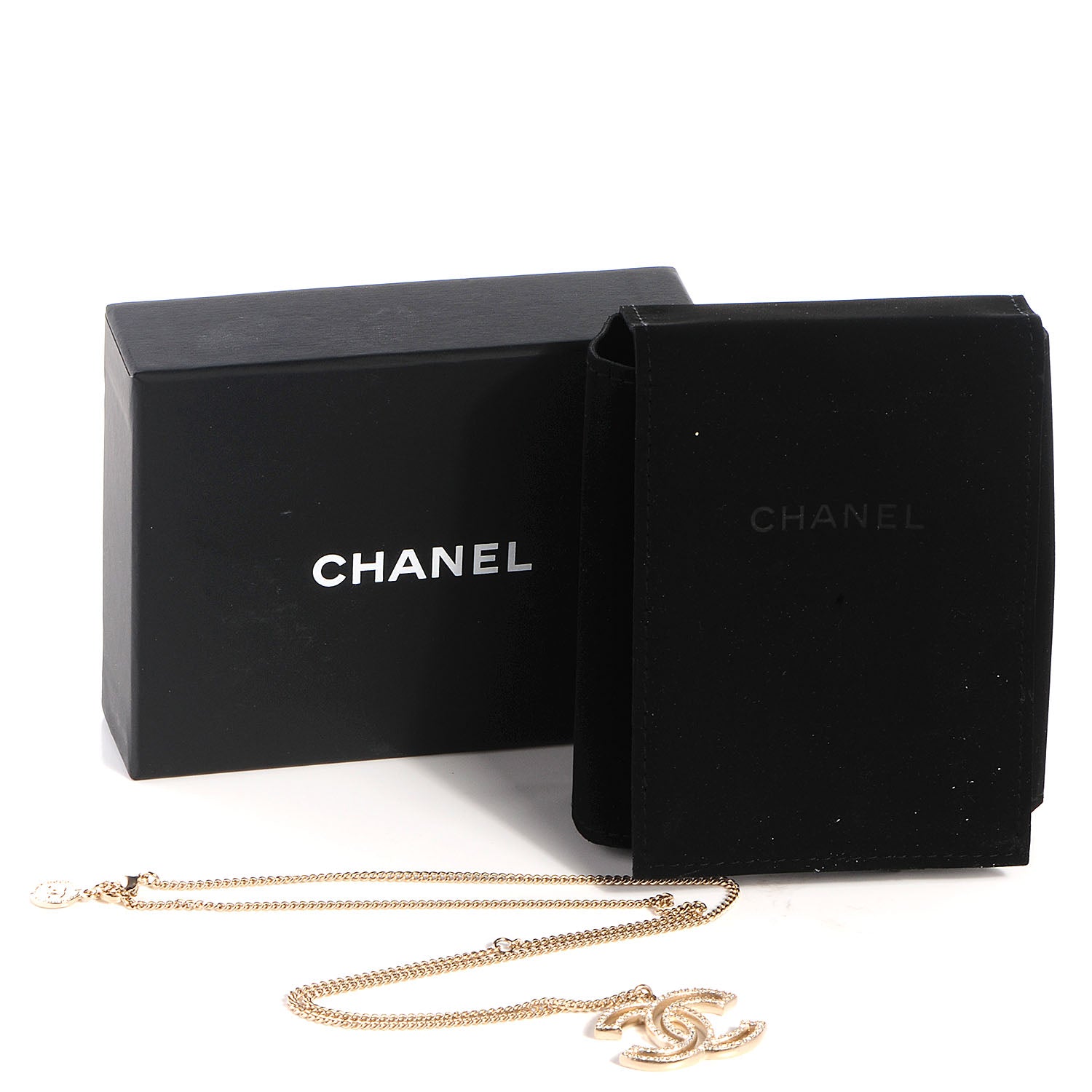 Chanel Crystal CC Necklace Gold 4 of 4