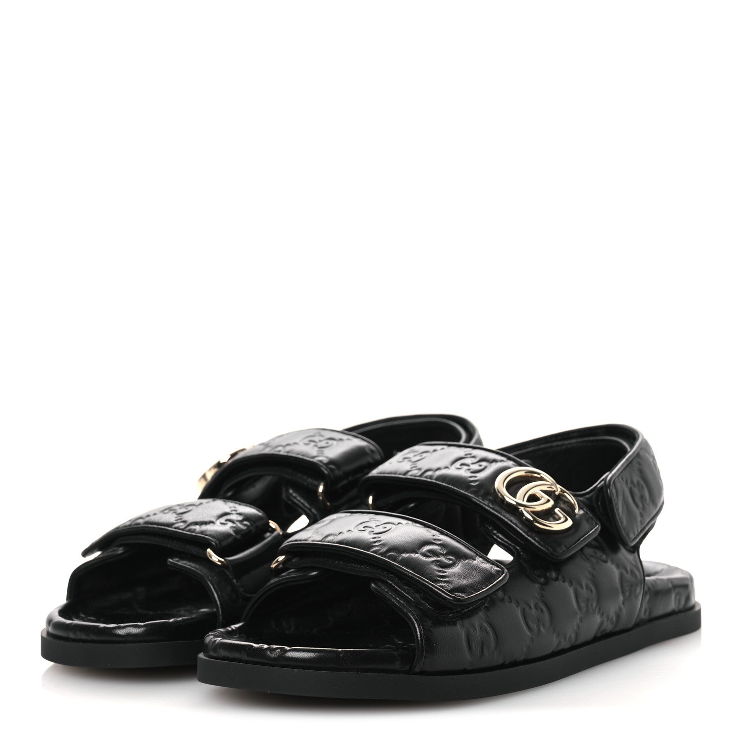 Gucci Guccissima GG Embossed Womens Sandals 37 Black 6 of 15