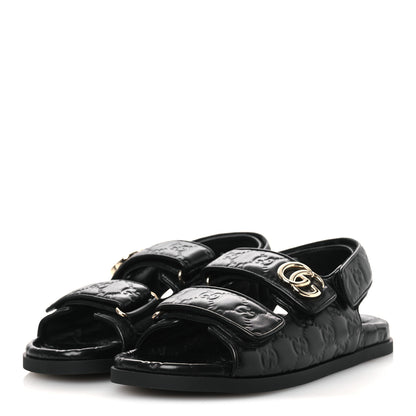 Gucci Guccissima GG Embossed Womens Sandals 37 Black 6 of 15