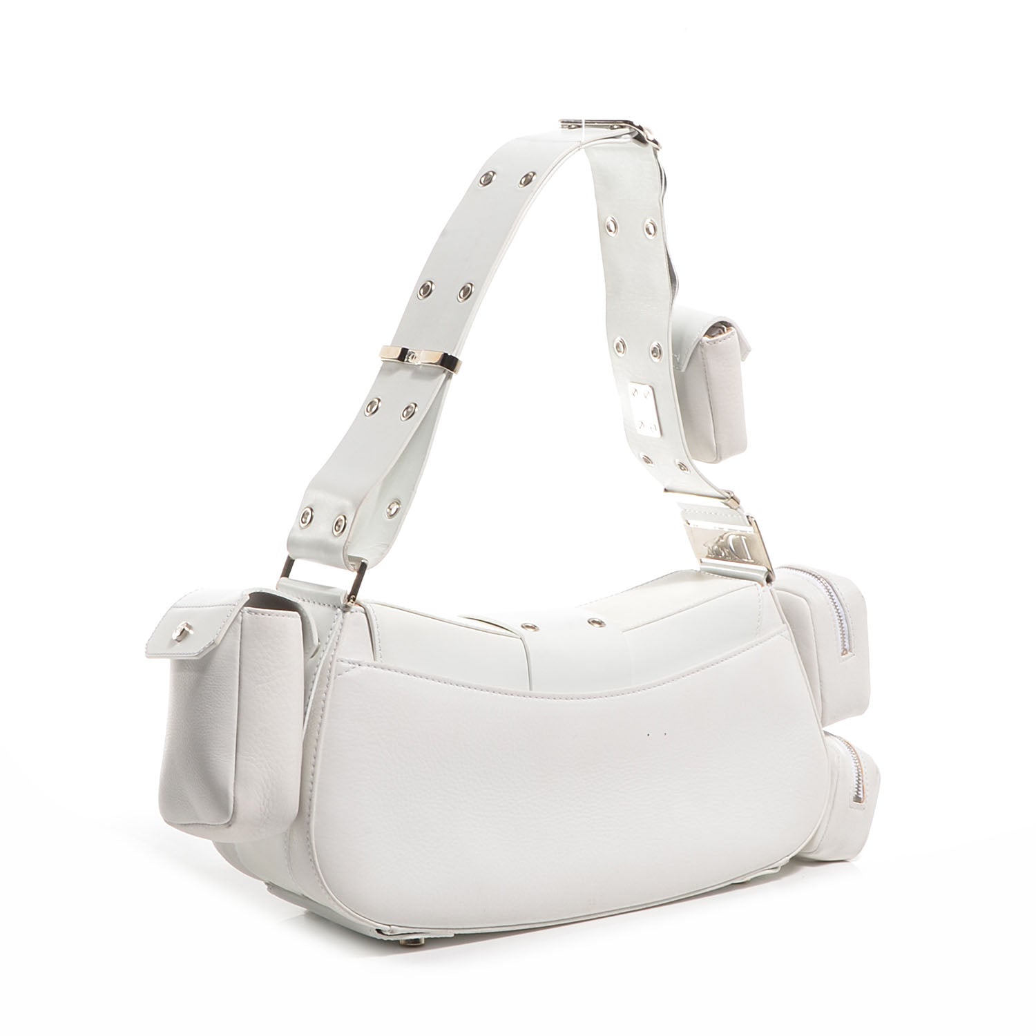 Christian Dior Leather Street Chic Columbus Ave Shoulder Bag White