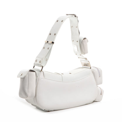 Christian Dior Leather Street Chic Columbus Ave Shoulder Bag White 3 of 10