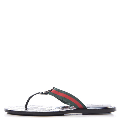 Gucci Nylon Guccissima Web Womens Thong Sandals 38 Green Red Black 1 of 9