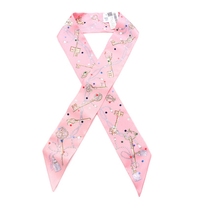 Hermes Silk Les Cles A Pois Twilly Rose Beige Multicolor 1 of 3