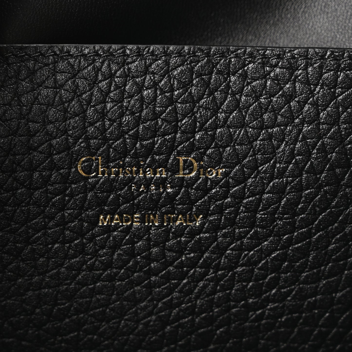 Calfskin Medium Signature Bucket Bag Black