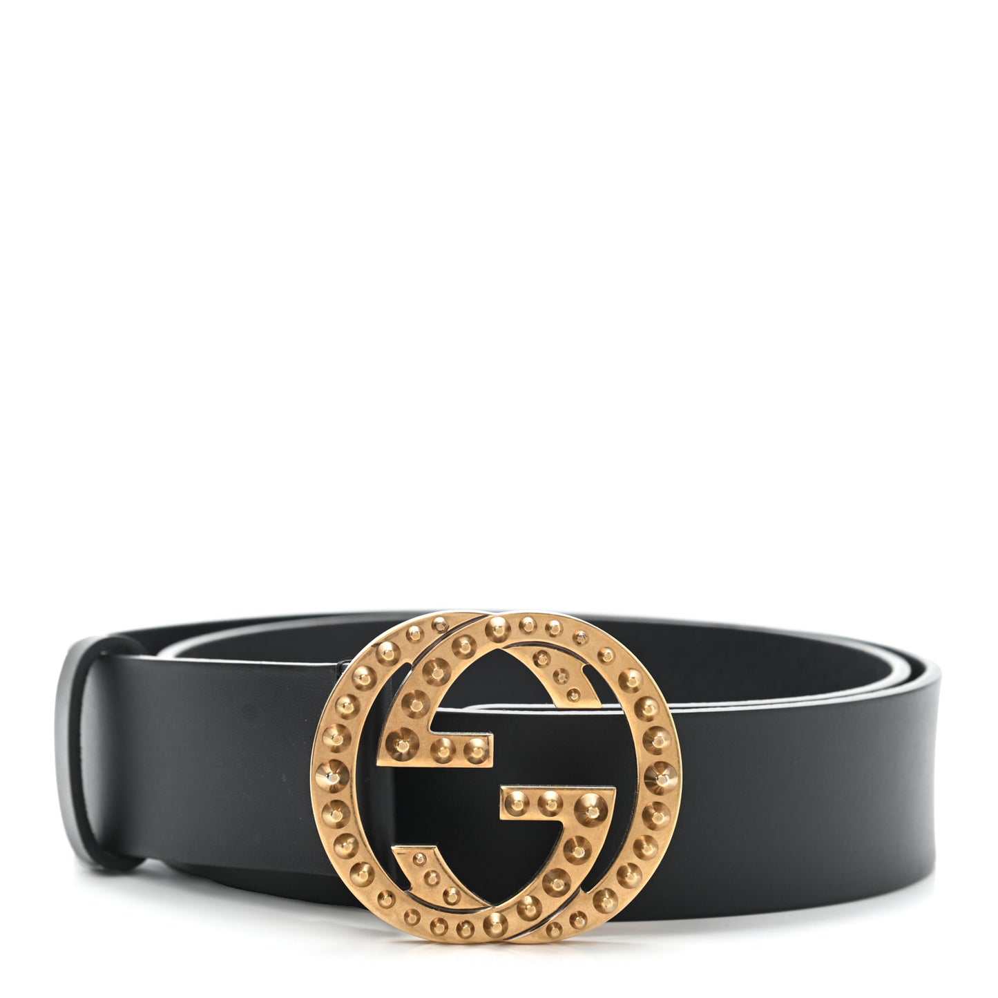 Calfskin Studded Interlocking G Belt 90 36 Black