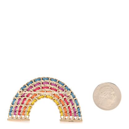 Chanel Lambskin Chain Rainbow CC Brooch Gold Multicolor 2 of 3