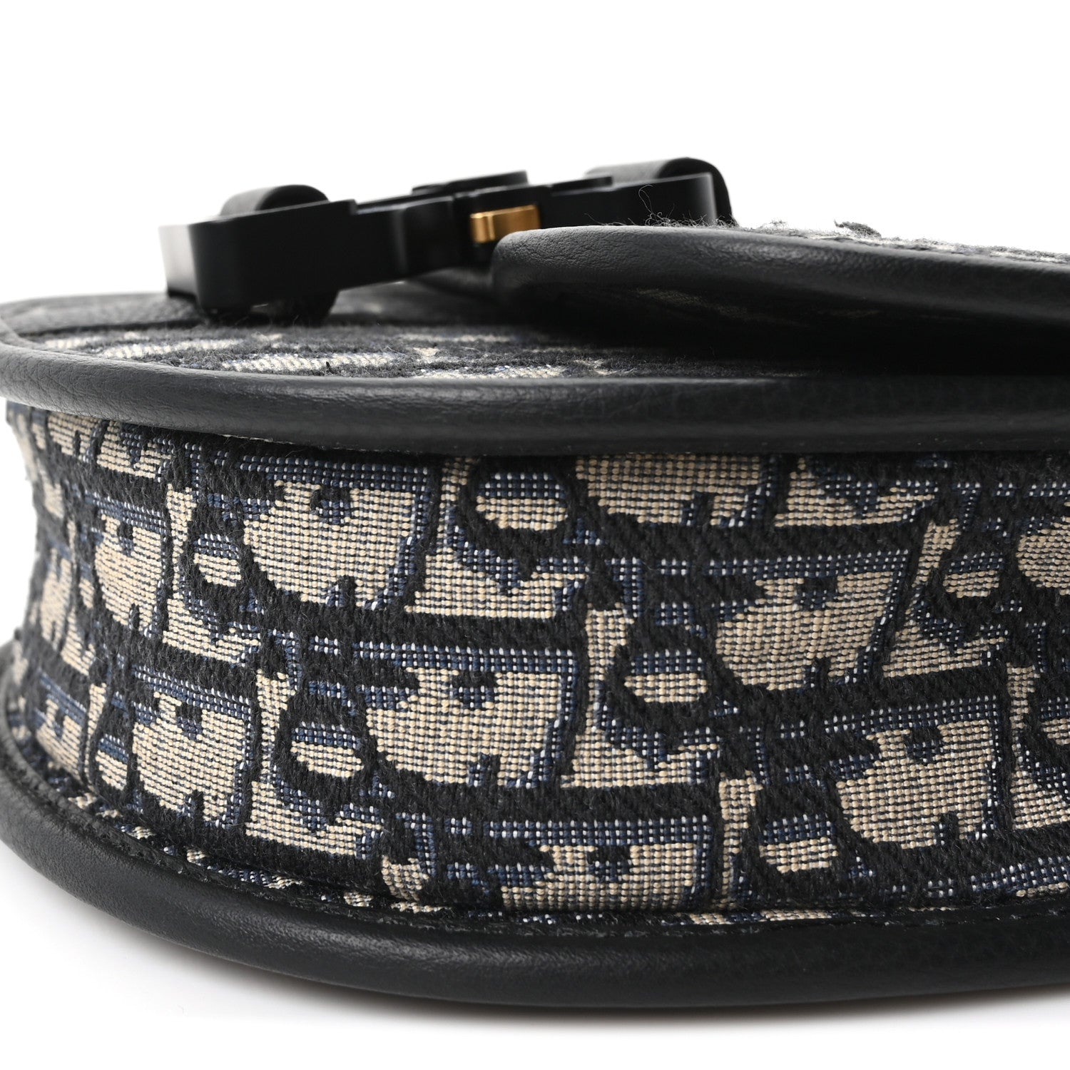 Christian Dior Oblique Grained Calfskin Mini Gallop Bag With Strap Black Beige 10 of 10