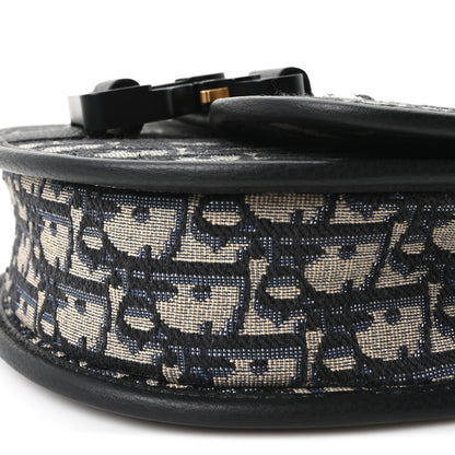 Christian Dior Oblique Grained Calfskin Mini Gallop Bag With Strap Black Beige 10 of 10
