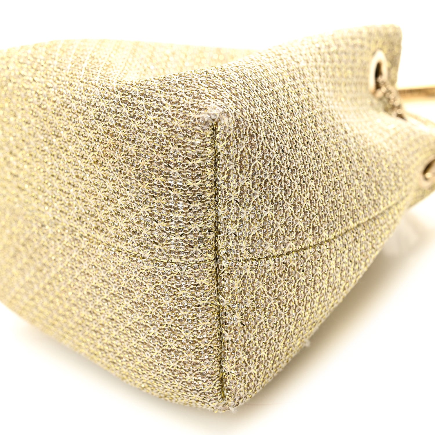 Jimmy Choo Metallic Woven Bon Bon Bag Champagne 10 of 12