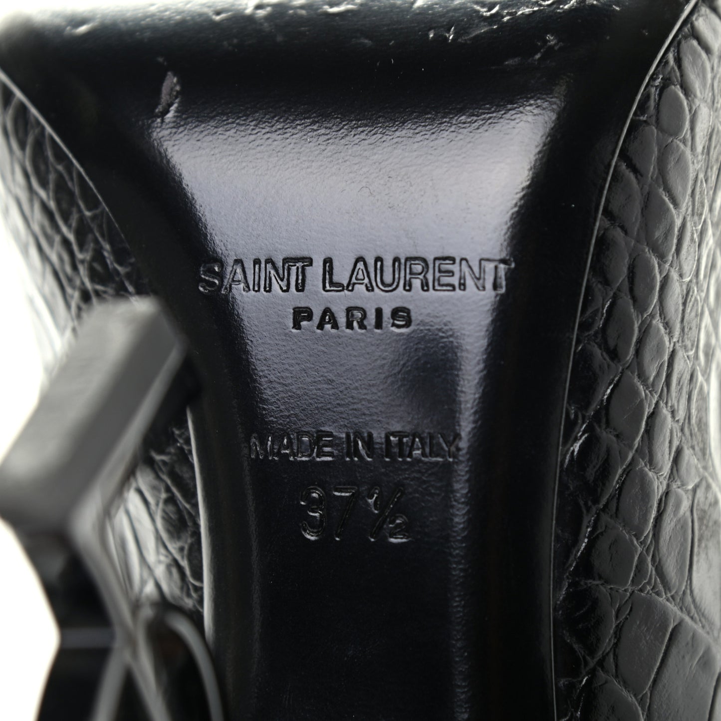 Calfskin Crocodile Embossed Opyum 110 Pumps 37.5 Black