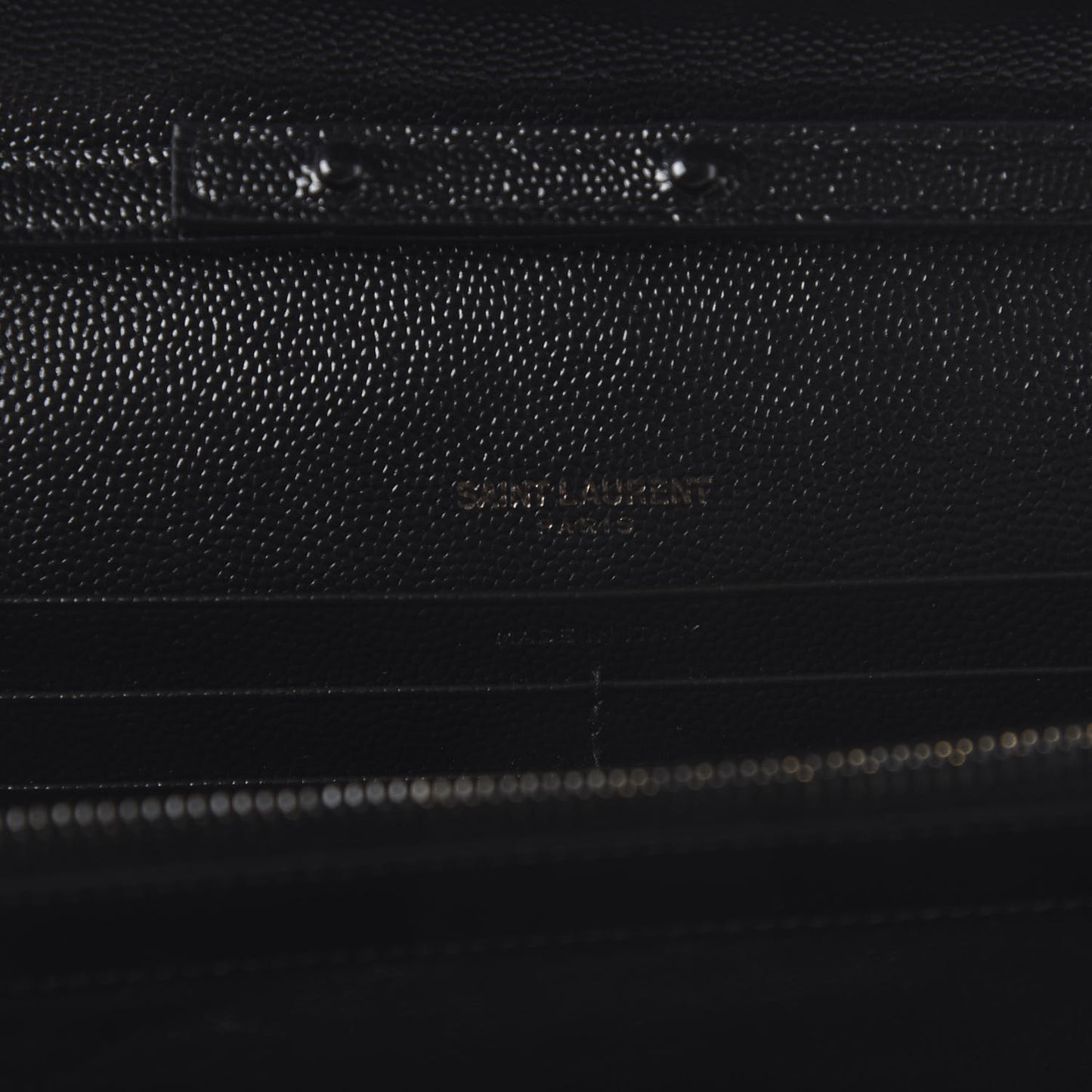 Grain De Poudre Matelasse Chevron Monogram Chain Wallet Black
