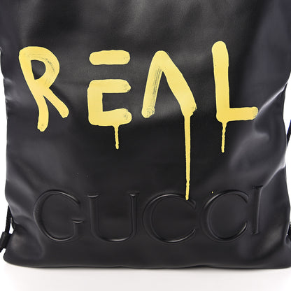 Gucci Calfskin Small GucciGhost Drawstring Backpack Black 11 of 11