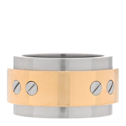 Cartier 18K Yellow Gold Stainless Steel 12mm Santos Ring 51 5.75 3 of 4