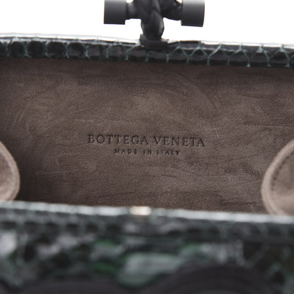 Bottega Veneta Snakeskin Passamaneria Woven Knot Clutch Emerald 6 of 8