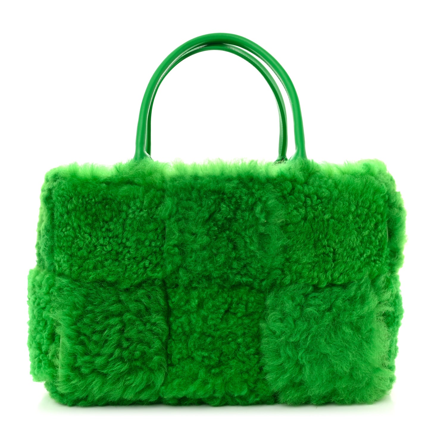 Shearling Small Intrecciato Arco Tote Parakeet