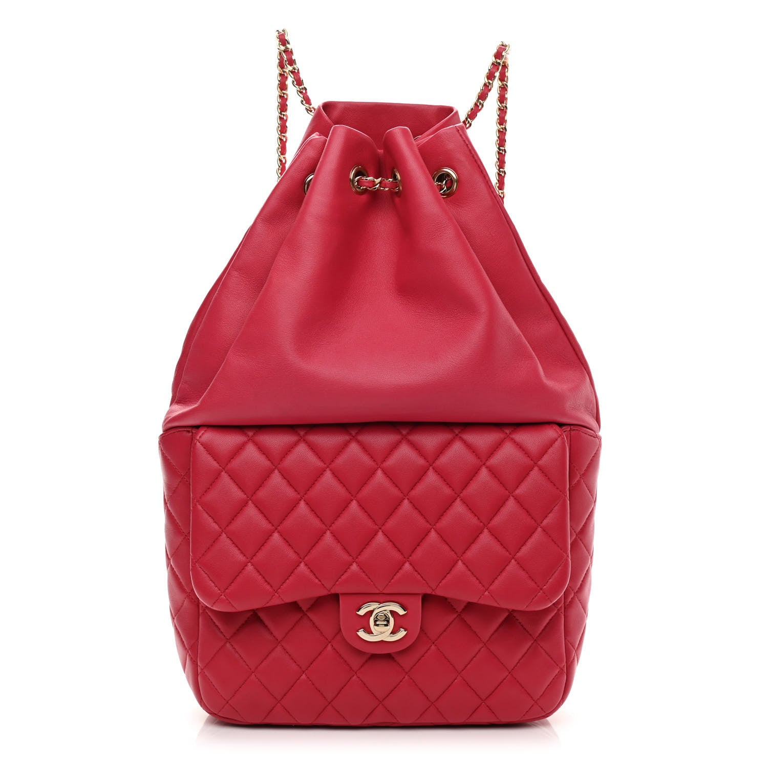 Chanel Lambskin Quilted Large In Seoul Backpack Dark Pink 1 of 10