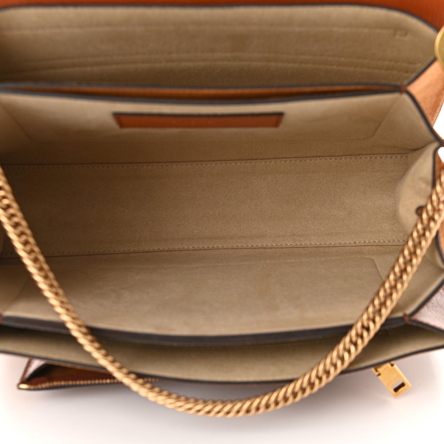 Goatskin Suede Medium GV3 Shoulder Bag Chestnut