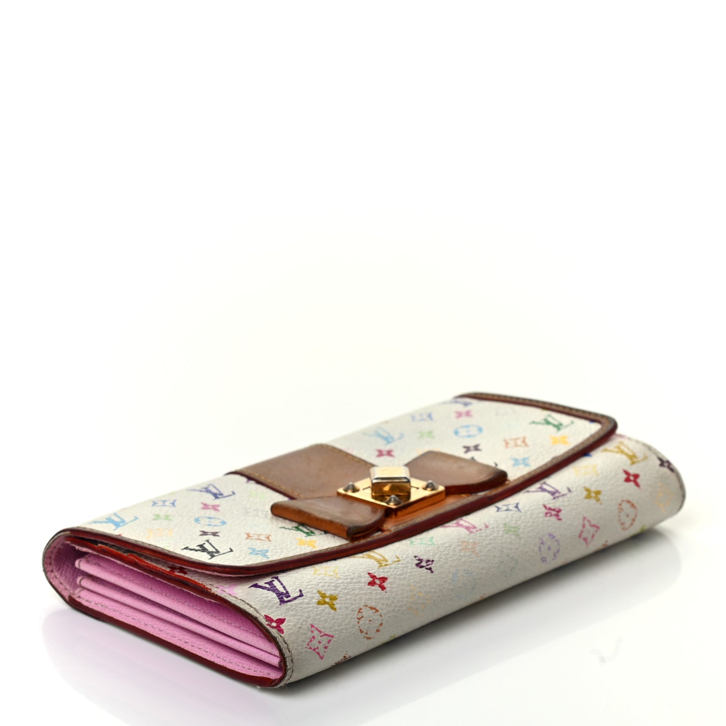 Monogram Multicolor Sarah Noeud Wallet White Litchi