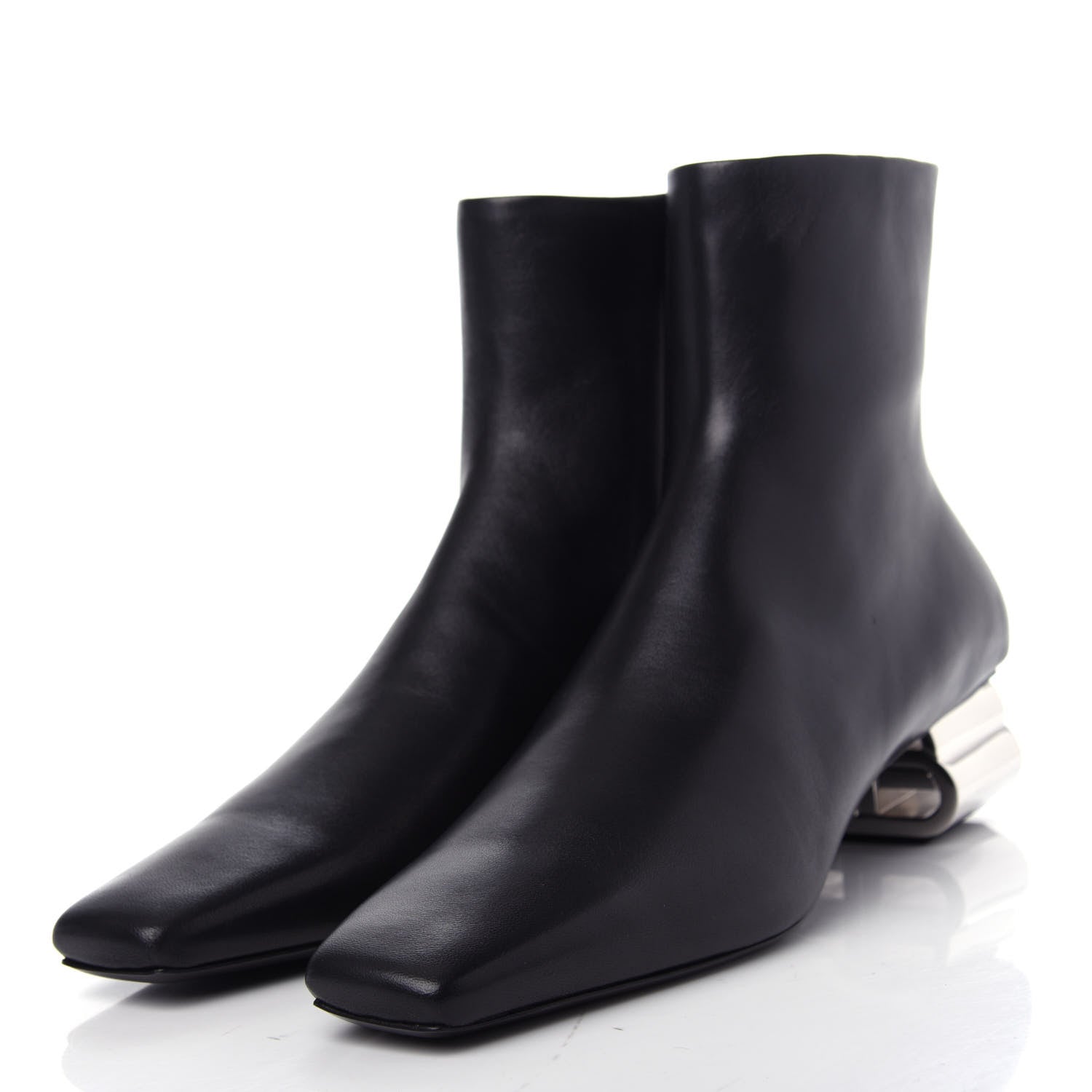 Balenciaga Sheepskin Typo Ankle Booties 40 Black 3 of 11
