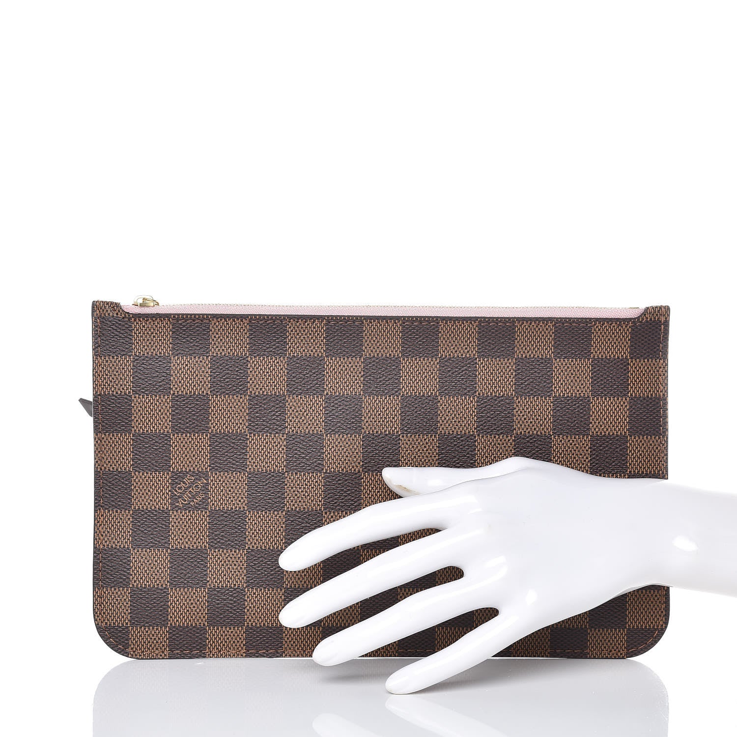 Louis Vuitton Damier Ebene Neverfull MM GM Pochette Rose Ballerine 2 of 9