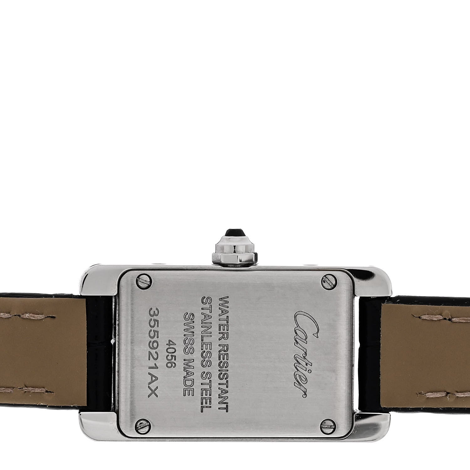 Cartier Stainless Steel Alligator 15mm Tank Americaine Quartz Watch 4 of 5