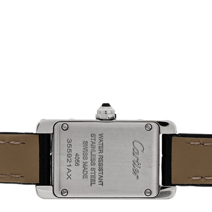 Cartier Stainless Steel Alligator 15mm Tank Americaine Quartz Watch 4 of 5