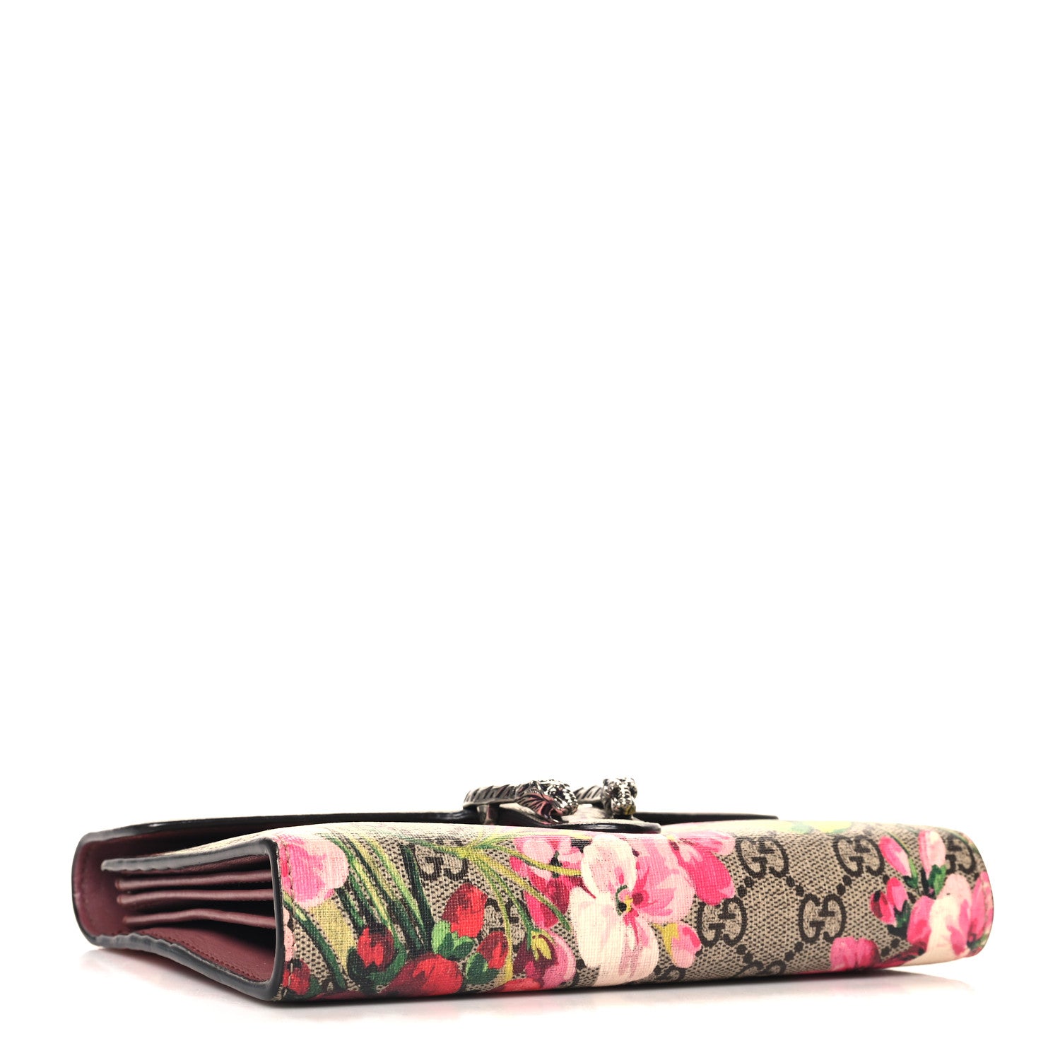 Gucci GG Supreme Monogram Blooms Mini Dionysus Chain Wallet Beige Multicolor Dry Rose 4 of 11