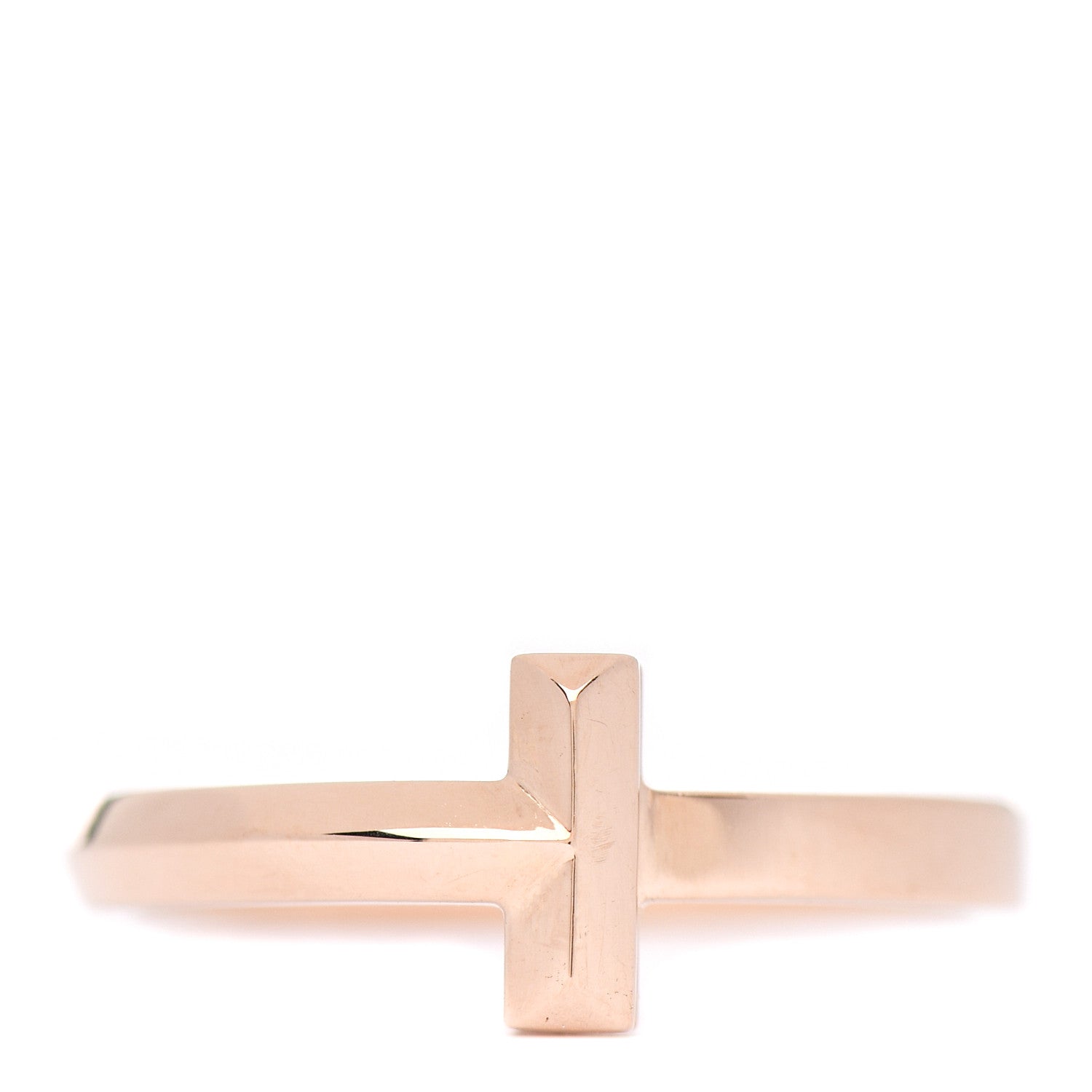 Tiffany 18K Rose Gold 2.5mm T T1 Ring 49 4.75 1 of 5