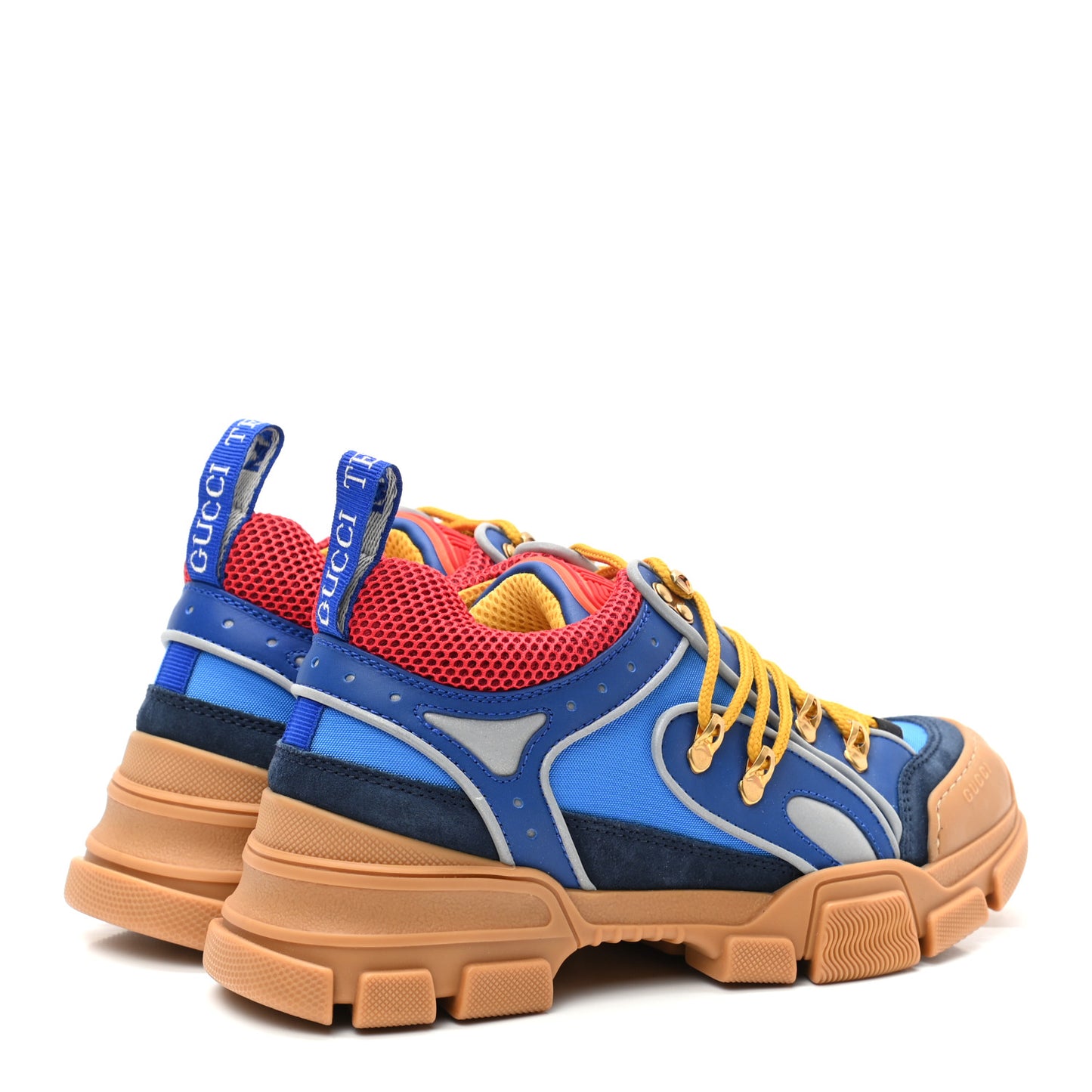 X SEGA Nylon Suede Calfskin Mens Flashtrek Sneakers 6.5 Bright Splash Poppy Marine Blue