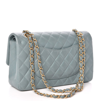 Chanel Iridescent Caviar Quilted Medium Double Flap Light Blue 3 of 10