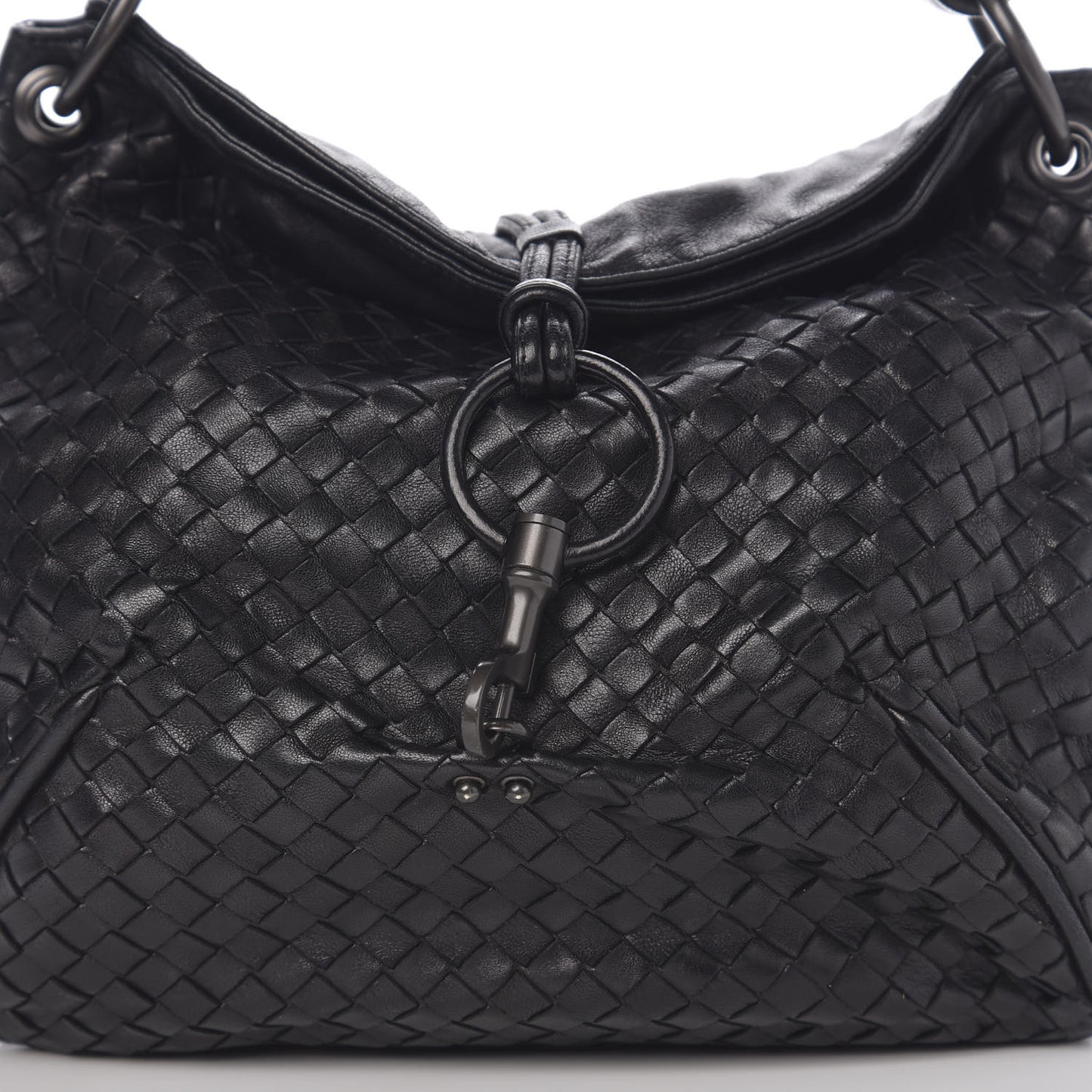 Nappa Intrecciato Hobo Black