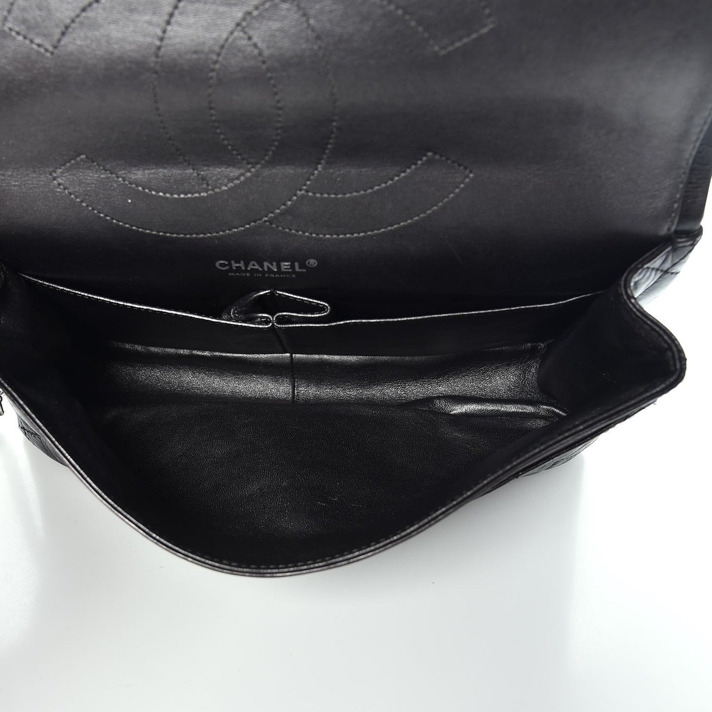 Metallic Aged Calfskin Quilted 2.55 Reissue 227 Flap Dark Silver