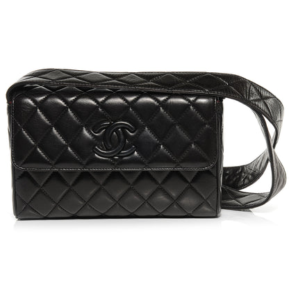 Chanel Lambskin Quilted CC Flap Shoulder Bag Black 1 of 8