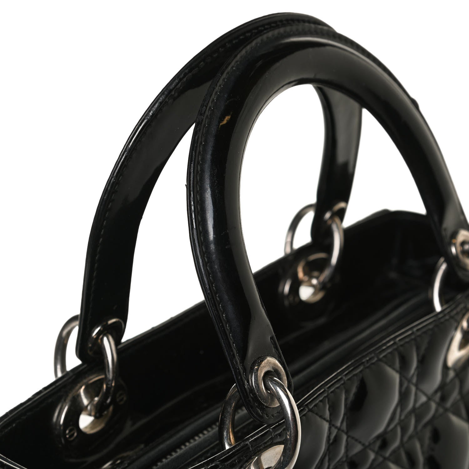 Christian Dior Patent Cannage Medium Lady Dior Black 11 of 16