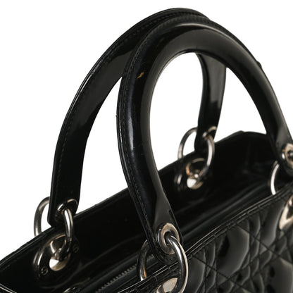 Christian Dior Patent Cannage Medium Lady Dior Black 11 of 16