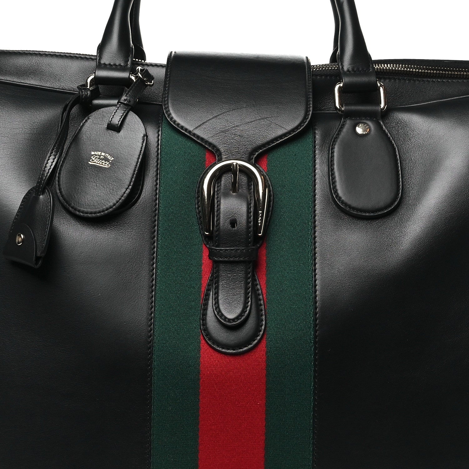 Gucci Calfskin Web Suitcase Black 5 of 7