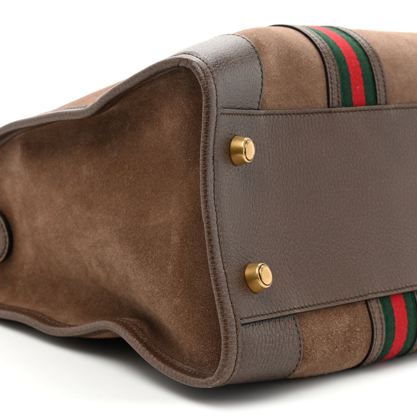 Suede Daino Textured Dollar Calfskin Web Medium Duffle Bag Deep Acero New Acero