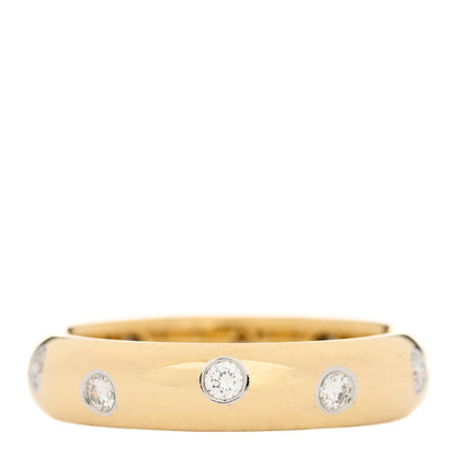 Tiffany 18K Yellow Gold Platinum Diamond 4mm Etoile Band Ring 50 5.5 1 of 5