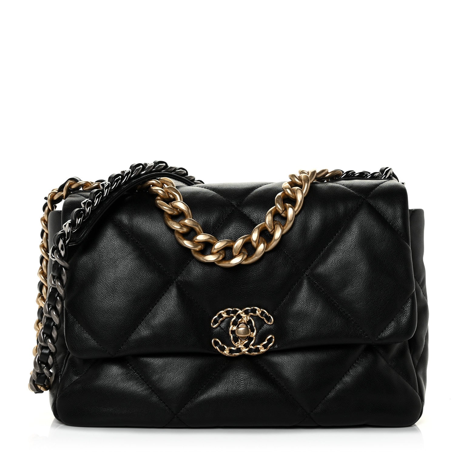 Chanel Goatskin Quilted Large Chanel 19 Flap Black 1 of 13