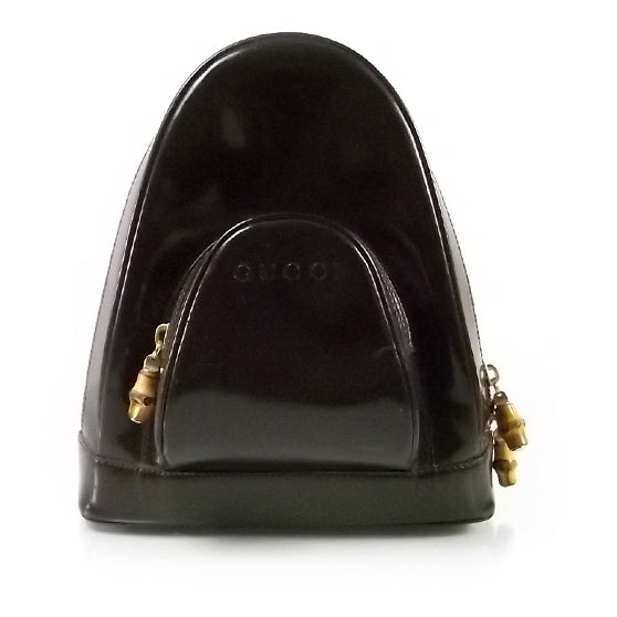 Leather Bamboo Backpack Sling Black