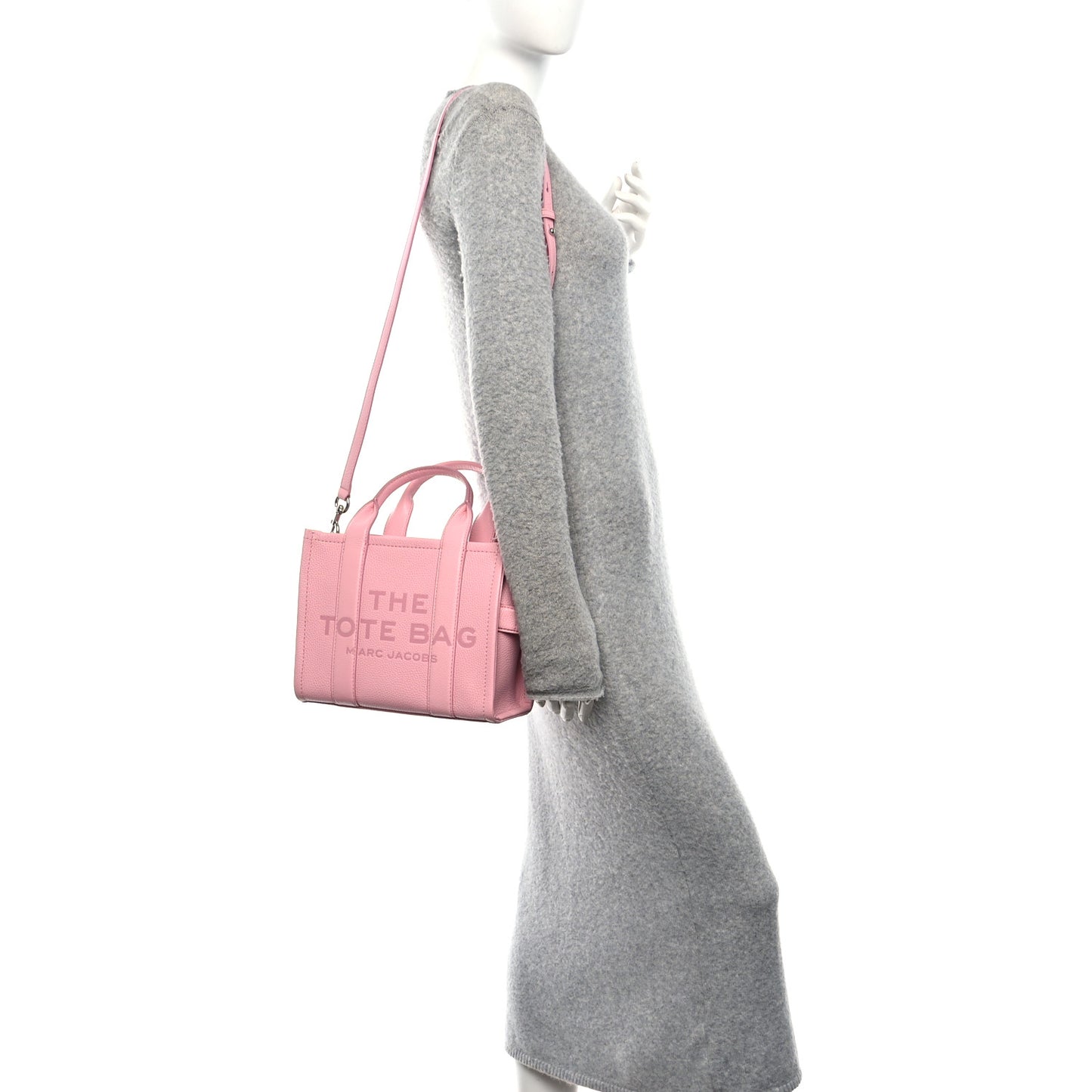 Grained Calfskin Small The Tote Bag Ribbon Pink