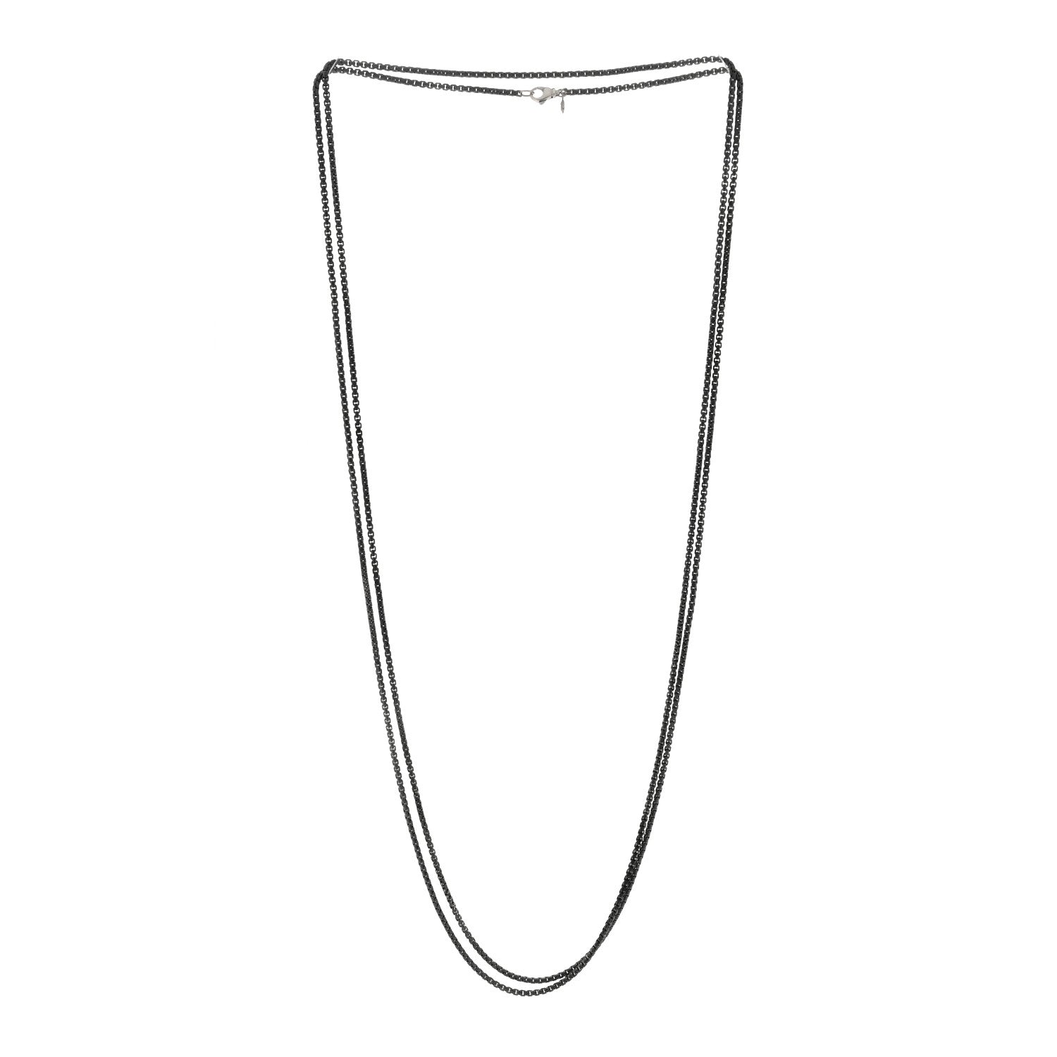 David Yurman Darkened Sterling Silver 2.7mm Box Chain Necklace 72" 2 of 5