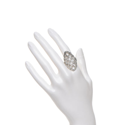 John Hardy Sterling Silver Diamond Classic Chain Braided Saddle Ring 54 7 2 of 4