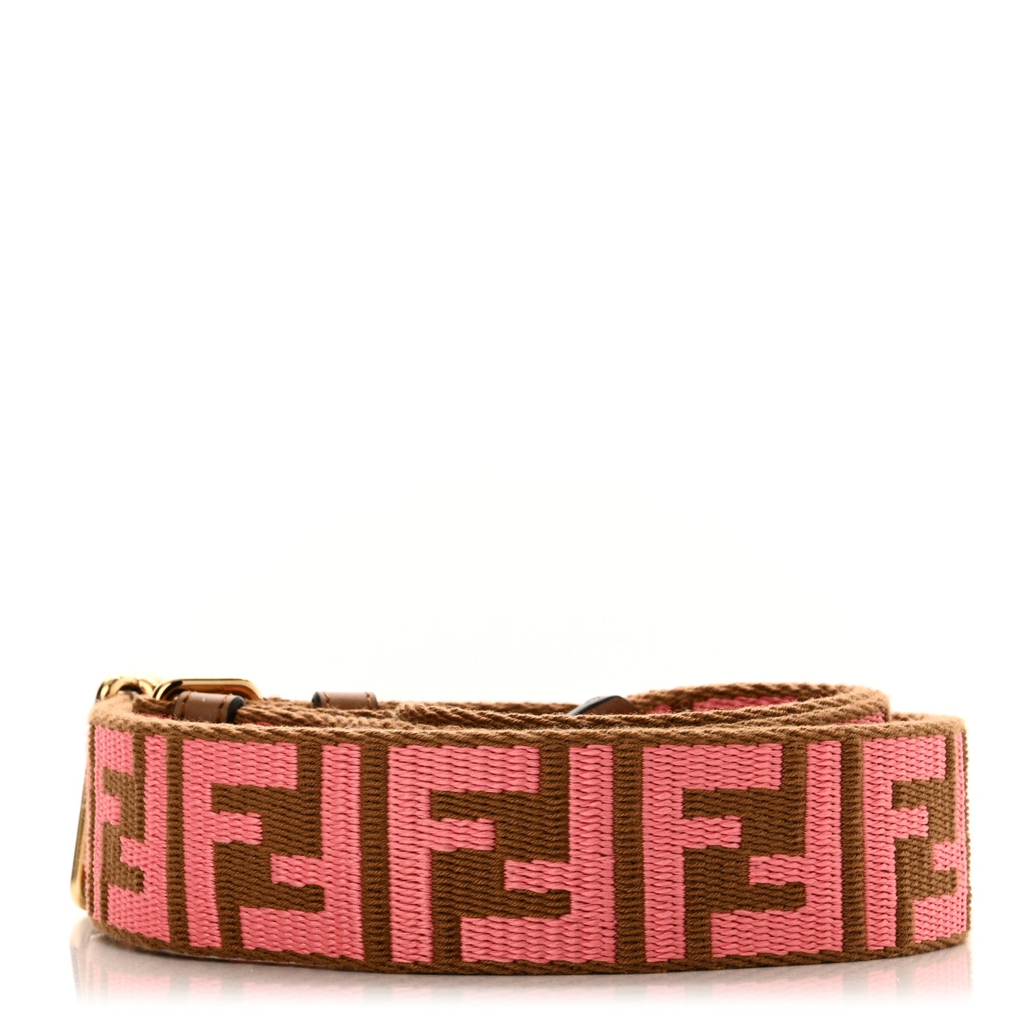 Fendi Jacquard Ribbon Vitello King FF Bi-Color Intreccio Adjustable Strap You 2 of 4