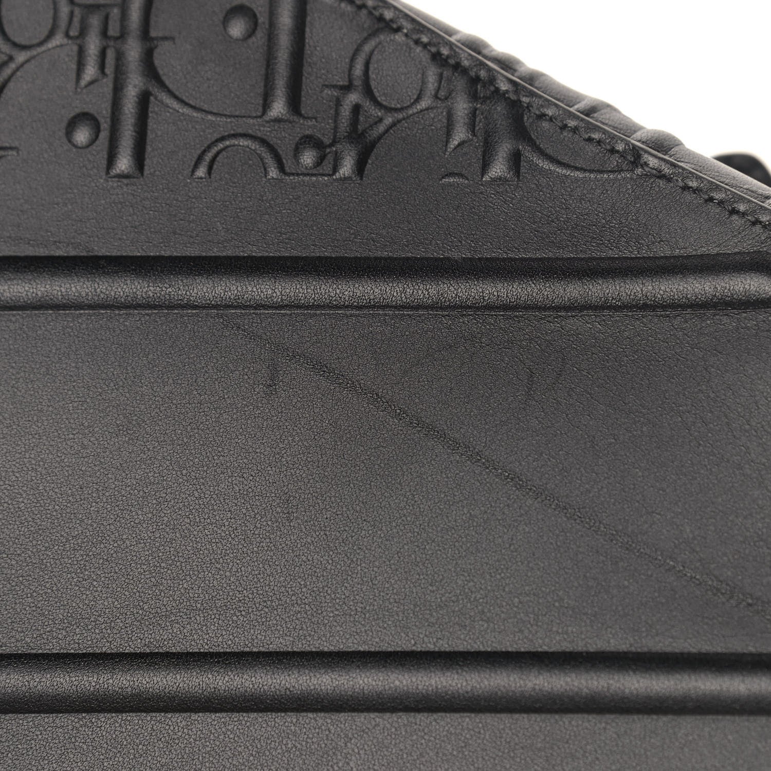 Christian Dior Calfskin Embossed Oblique Saddle Bag Black 12 of 12