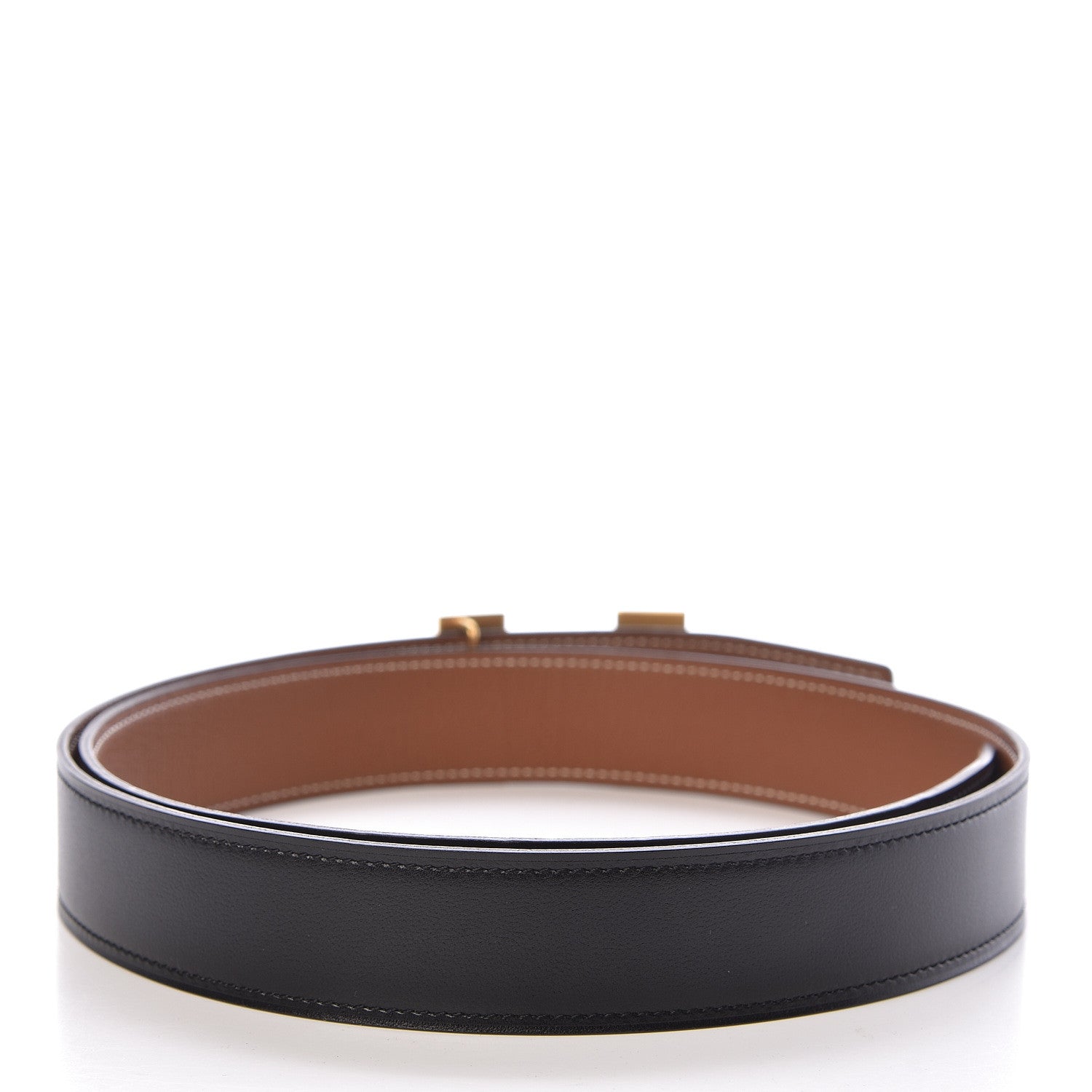 Hermes Box Togo 32mm H Belt 95 Black Gold 3 of 7