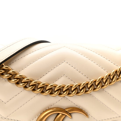 Gucci Calfskin Matelasse Small GG Marmont Shoulder Bag White 8 of 10