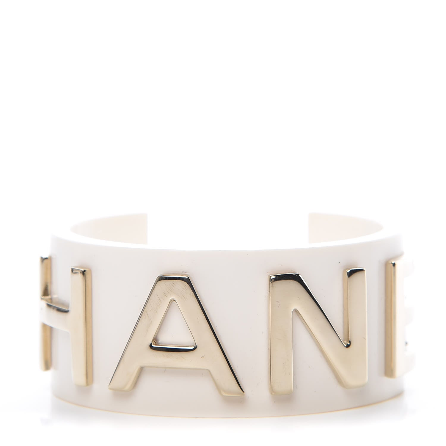 Chanel Resin Metal Cuff White 1 of 5