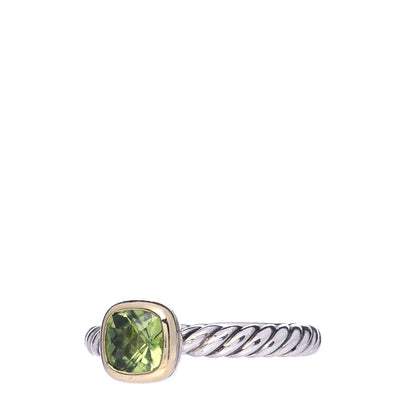 David Yurman Sterling Silver 18K Yellow Gold Peridot Noblesse Ring 54 7 4 of 6