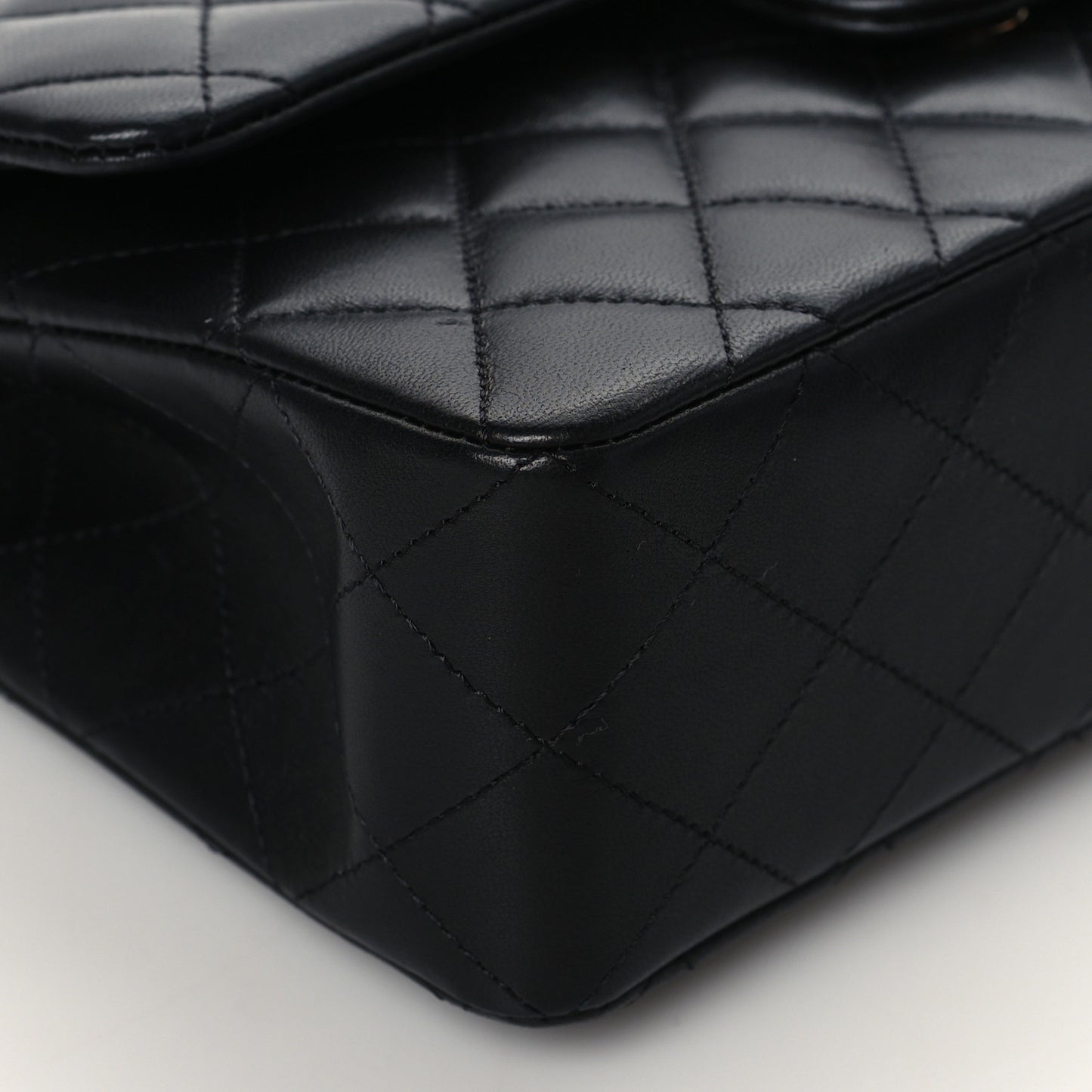 Lambskin Quilted Small Double Flap Black
